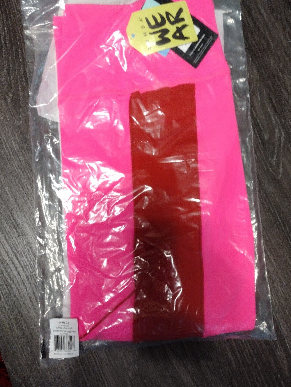 Zumba Fitness Bright Hot Pink Leggings with Red Stripe